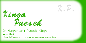 kinga pucsek business card